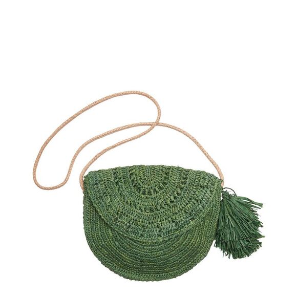 Mar Y Sol Handbags - Mar Y Sol Lila Raffia Crossbody, Green